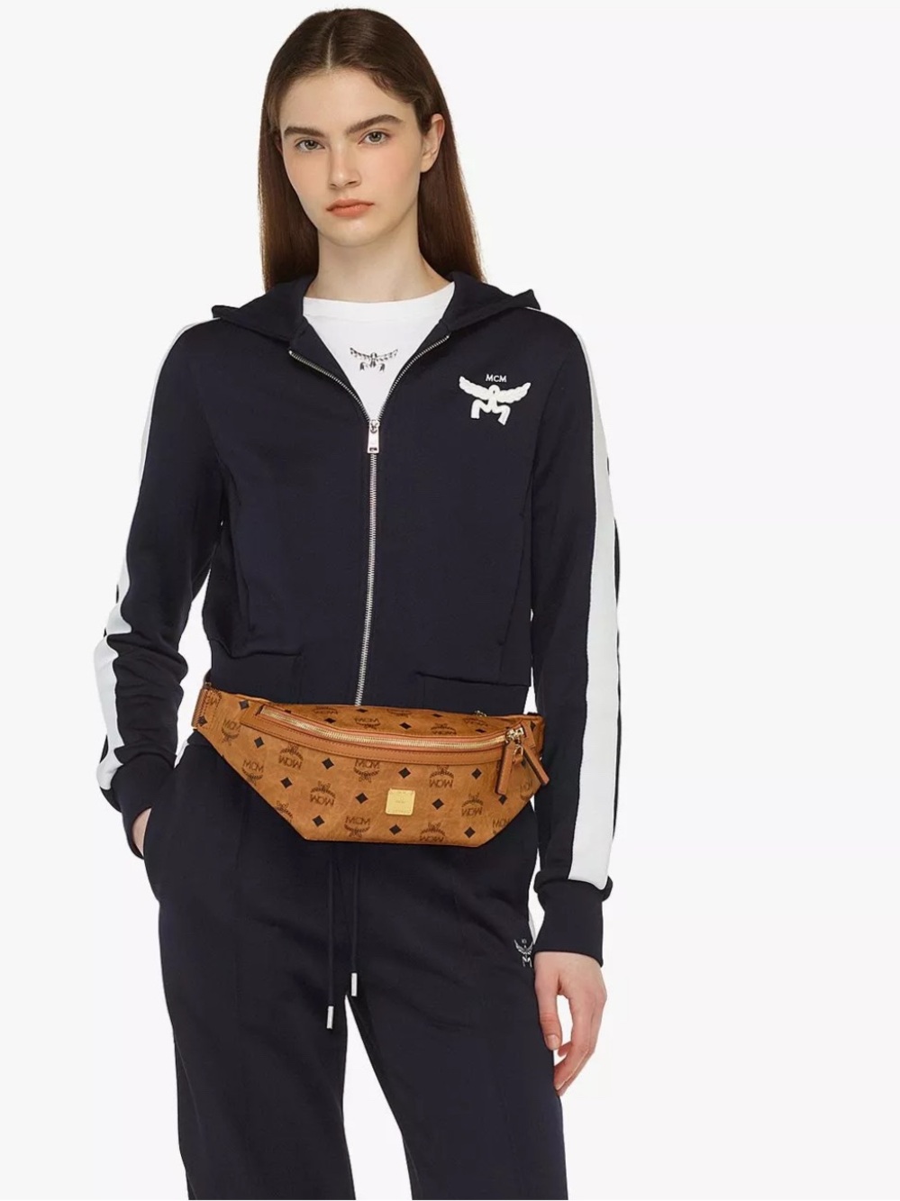 MCM Cognac Visetos Fursten Belt Bag